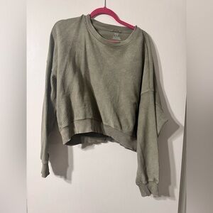 Aerie Olive Green Crewneck Sweater , medium